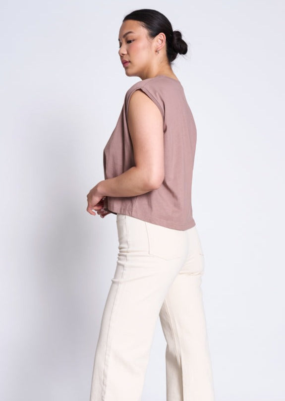 T-shirt en coton bio | vieux rose "ovar greige"