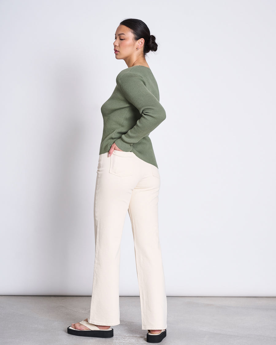 Cardigan à nouer en coton bio | vert "tangy sea spray"