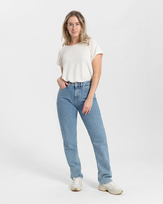 Jean droit en coton bio | bleu clair "Rosa Straight heritage blue"