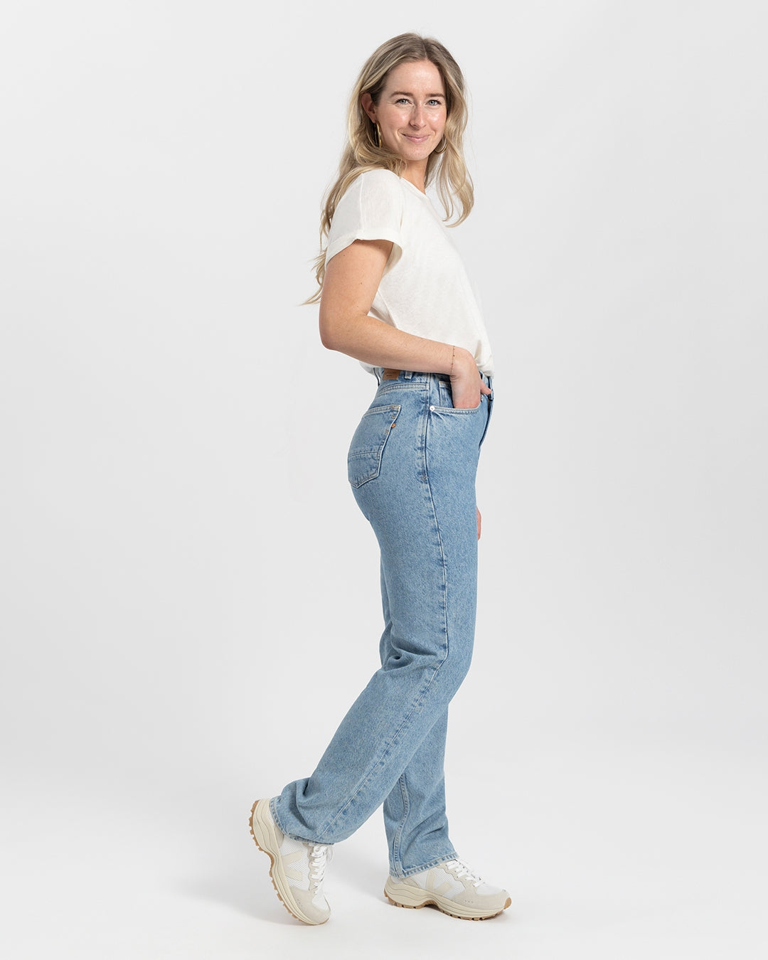Jean droit en coton bio | bleu clair "Rosa Straight heritage blue"