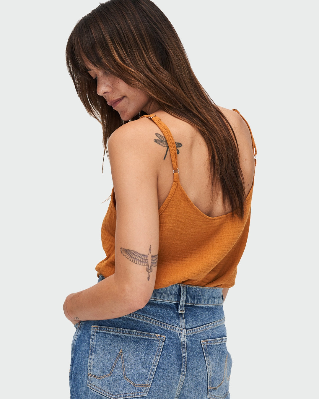 Top ocre en coton bio - taylor