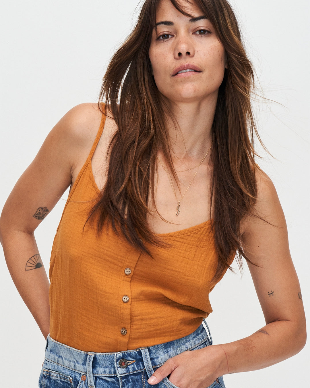 Top ocre en coton bio - taylor