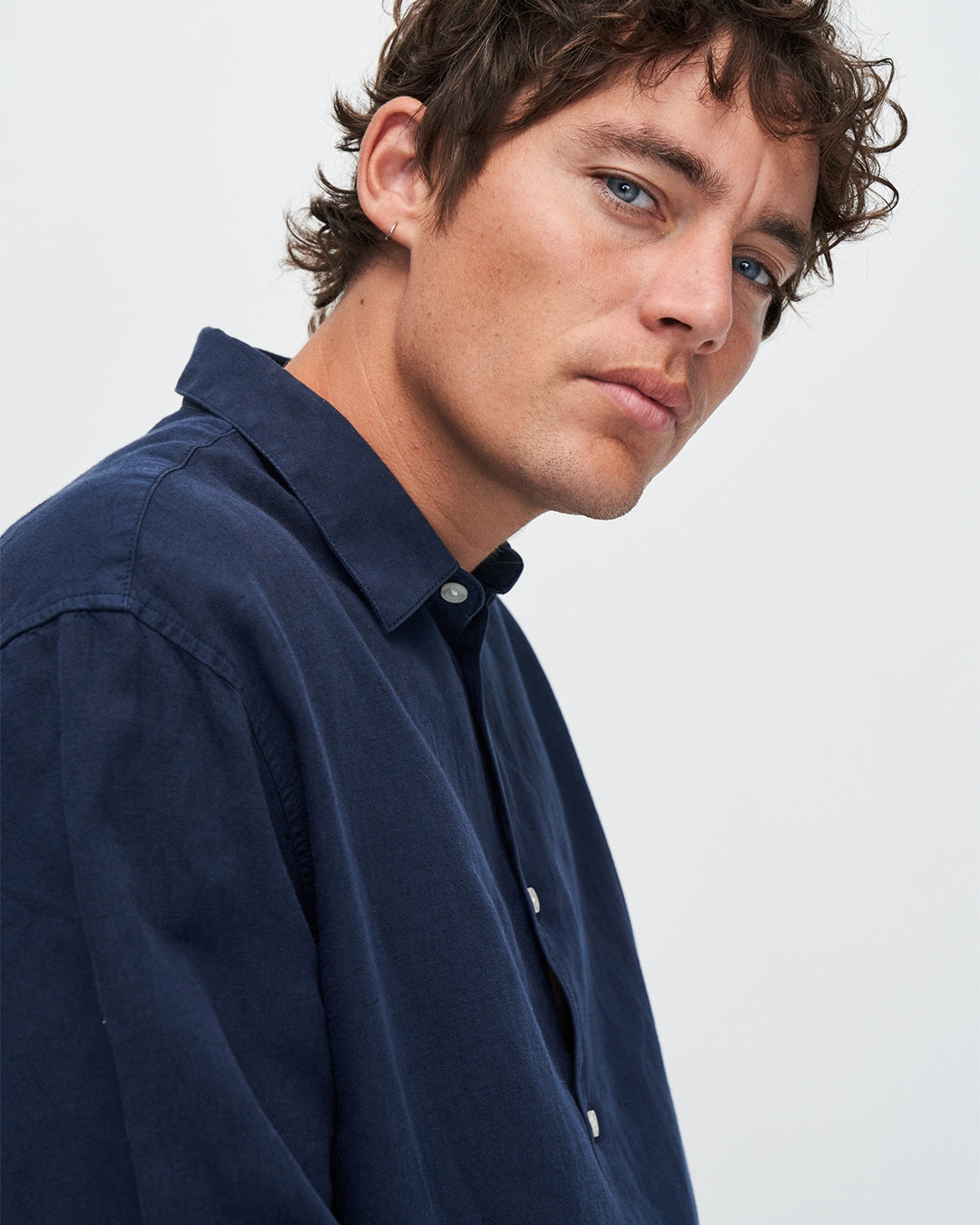 Chemise en lin et coton bio | Marine "nico shirt dark navy"