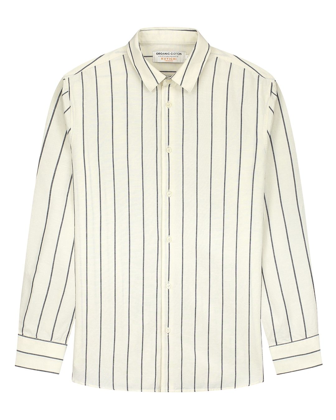 Chemise rayée en coton bio et lin - nicos shirt - off white