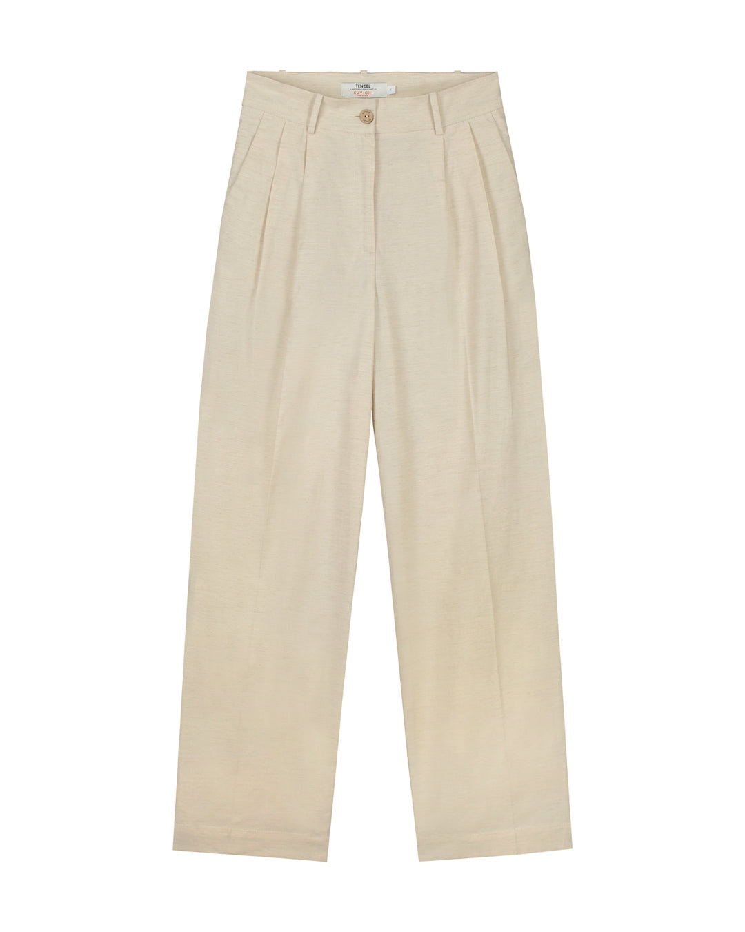 Pantalon en tencel, lin et coton bio | Écru "patty palazzo"