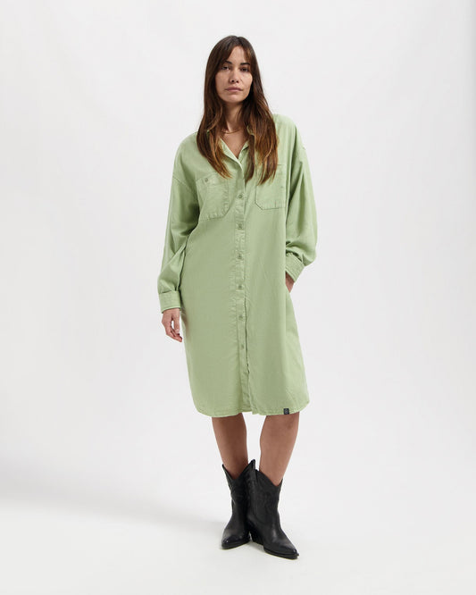 Robe chemise en tencel | Vert "sadie dress sage green"