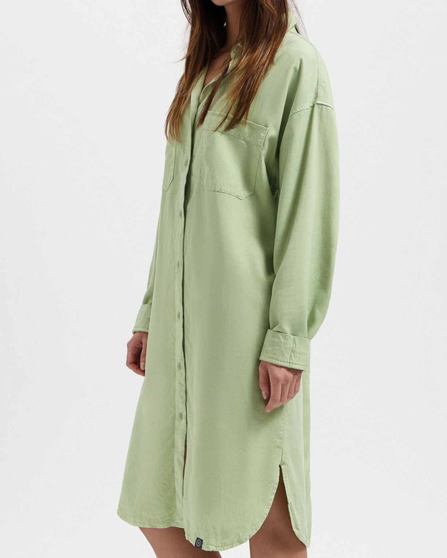 Robe chemise en tencel | Vert "sadie dress sage green"