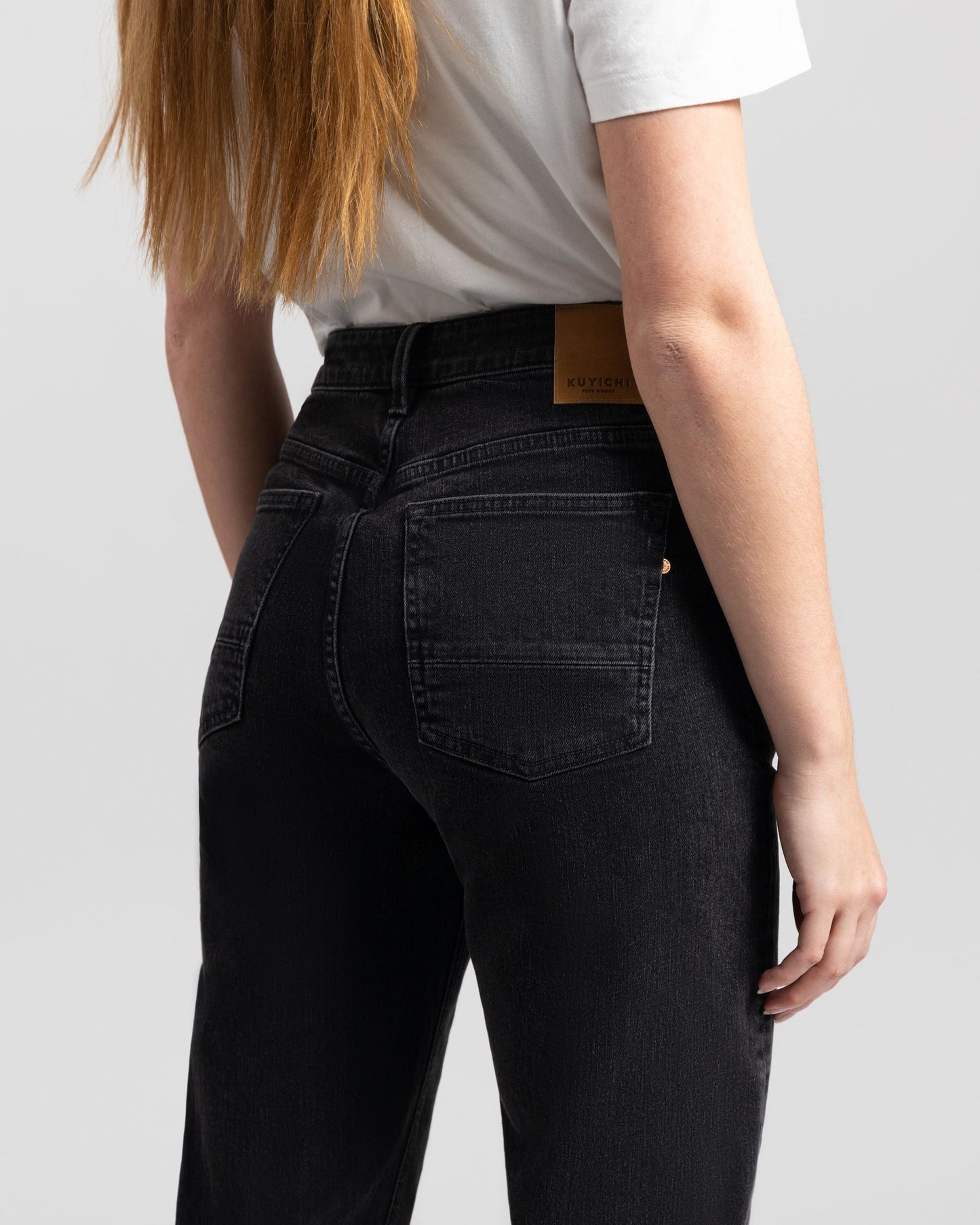 Jean droit en coton bio | noir "rosa straight vintage-black"