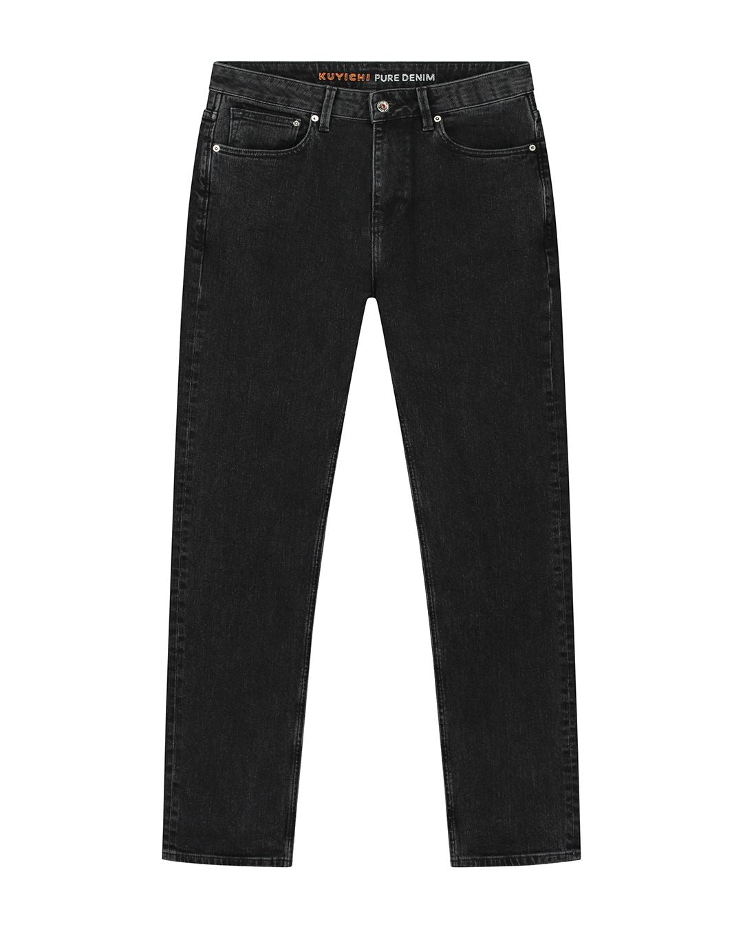 Jean droit en coton bio | noir "rosa straight vintage-black"