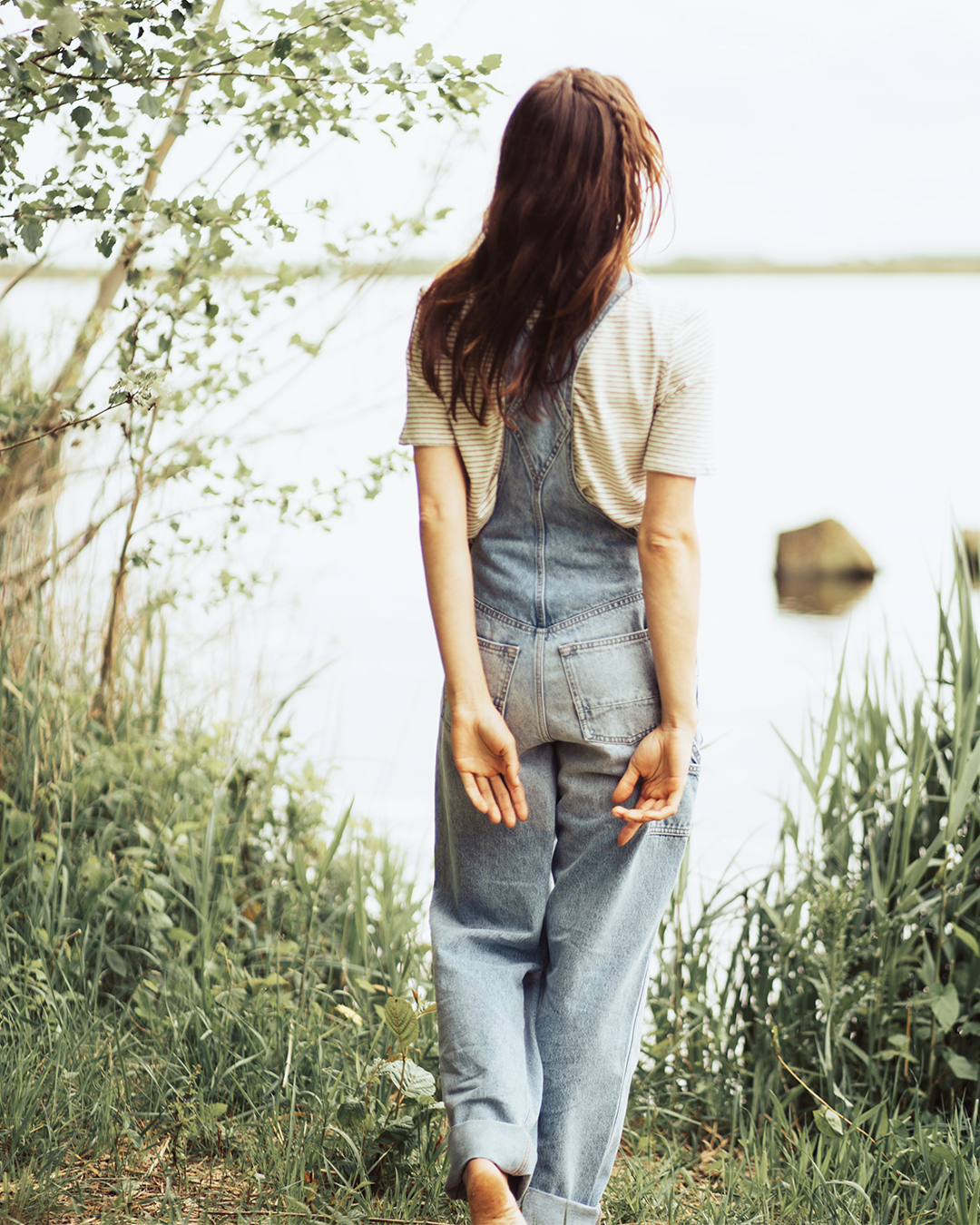 Salopette en coton bio et recyclé | Bleu délavé 'jonna dungaree light denim'
