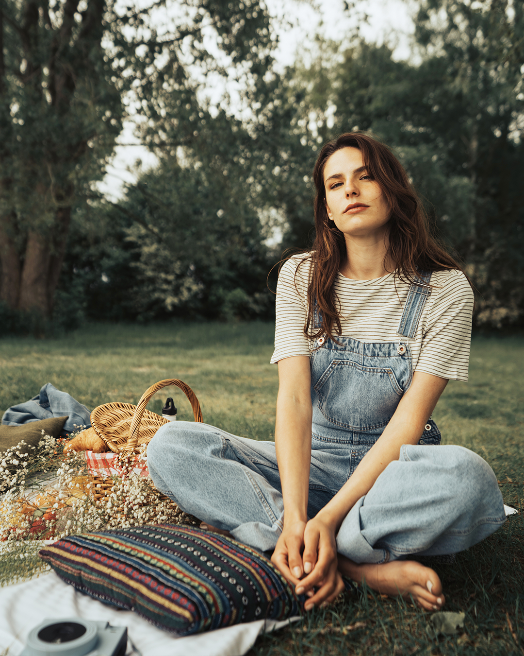 Salopette en coton bio et recyclé | Bleu délavé 'jonna dungaree light denim'
