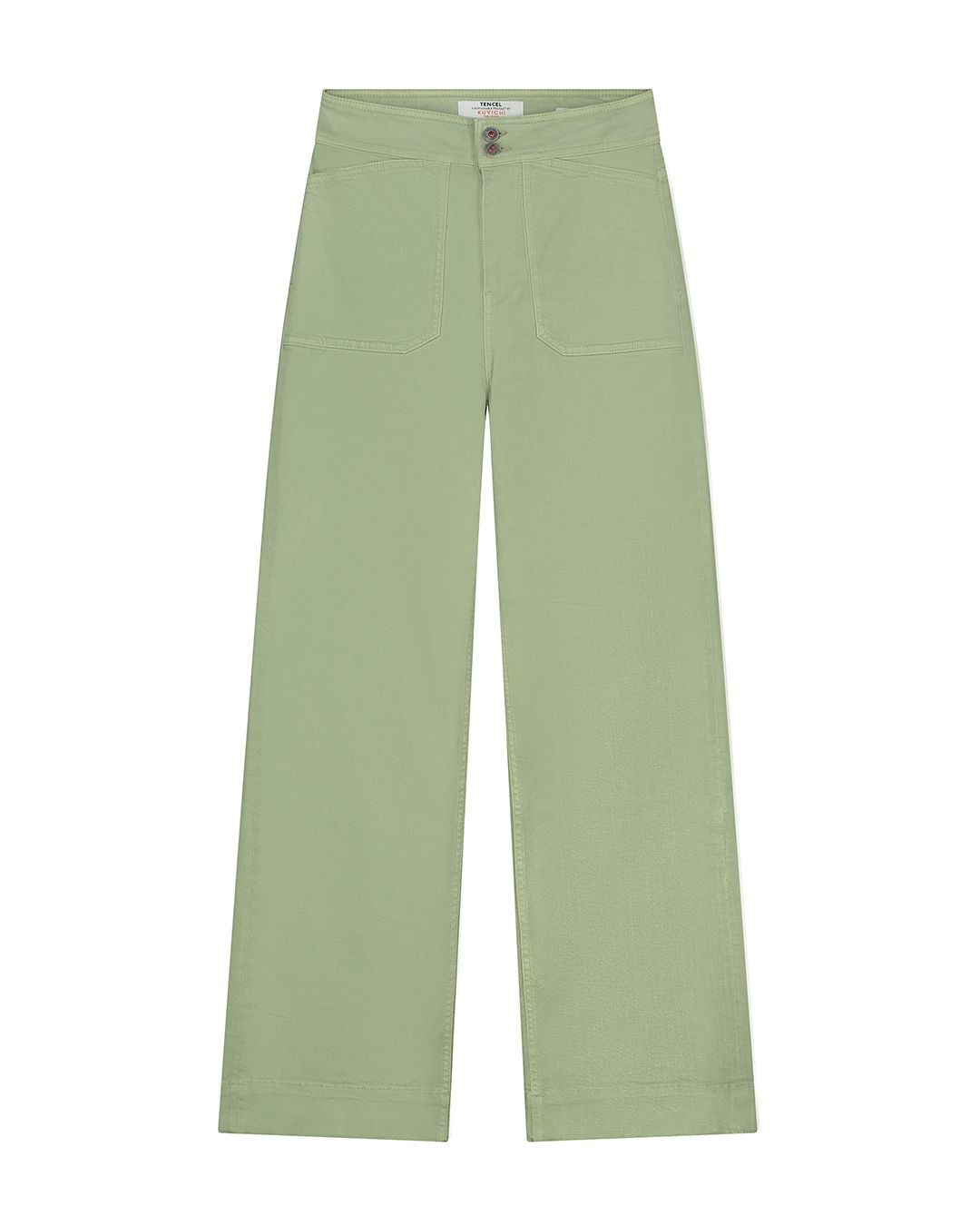 Pantalon ample en tencel et coton bio | Vert "farrah worker sage green"