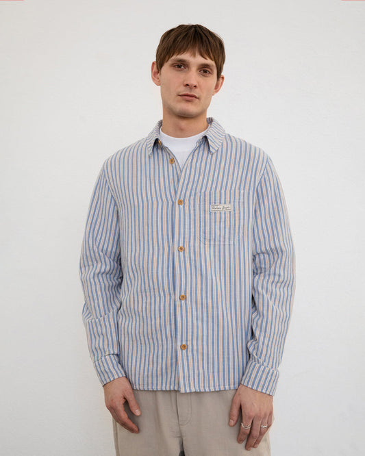 Chemise en coton bio | rayé "casual shirt - multi stripe"