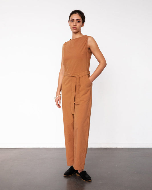 Combinaison en coton bio | marron "Jumpsuit - caramel brown"