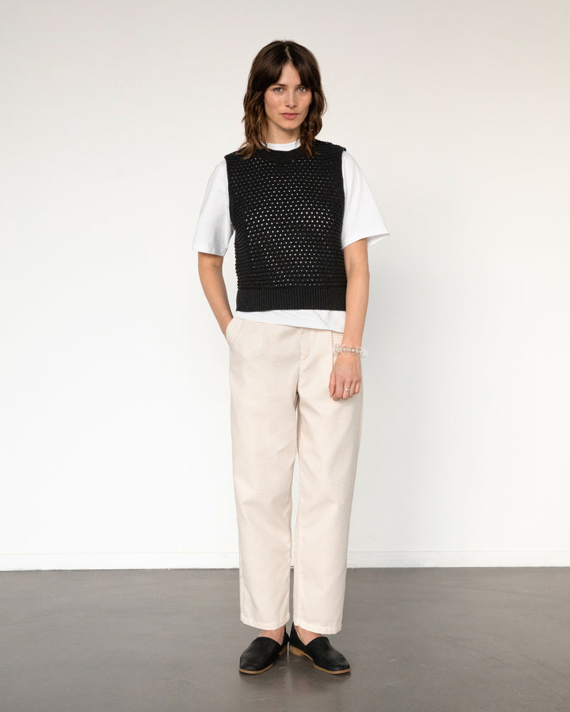 Top maille en coton biologique | noir "knit vest - true black"