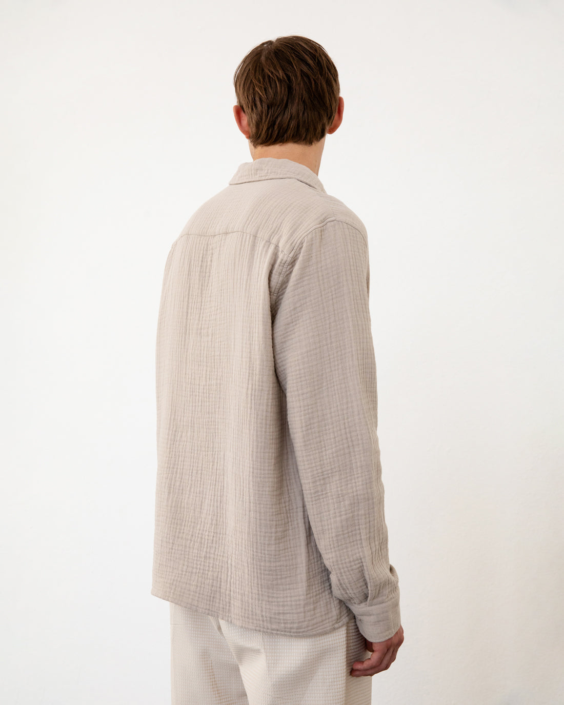Chemise en coton bio | beige "casual shirt - washed sand"