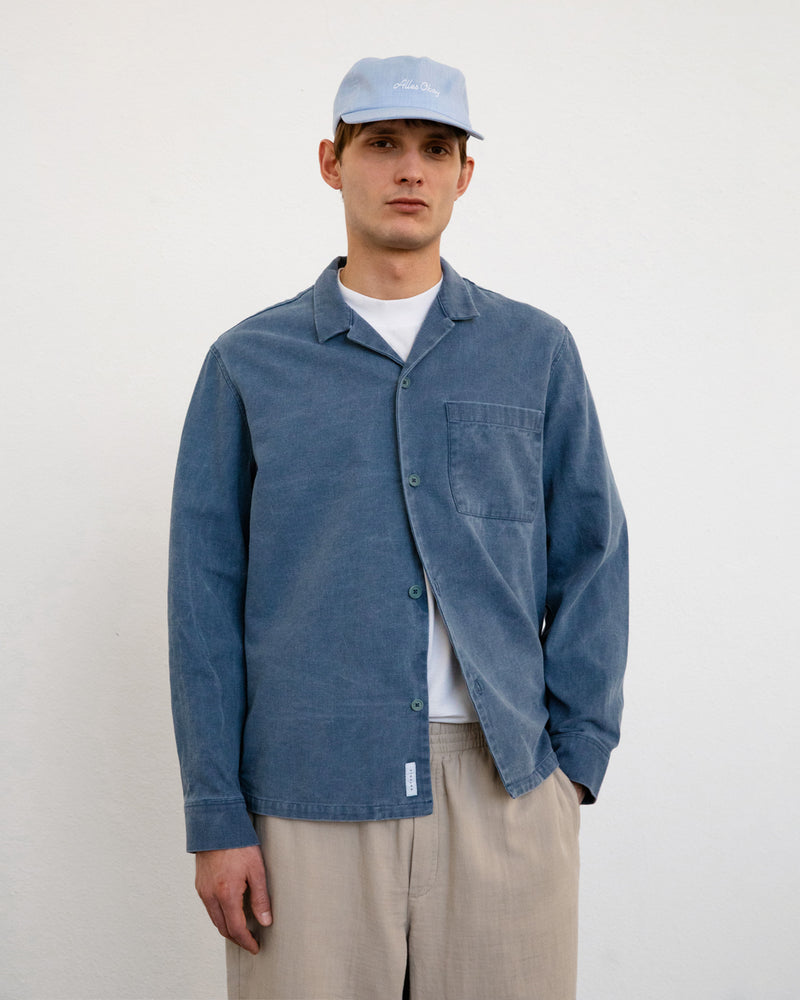 Chemise denim en coton biologique | bleu "leisure shirt - washed denim"
