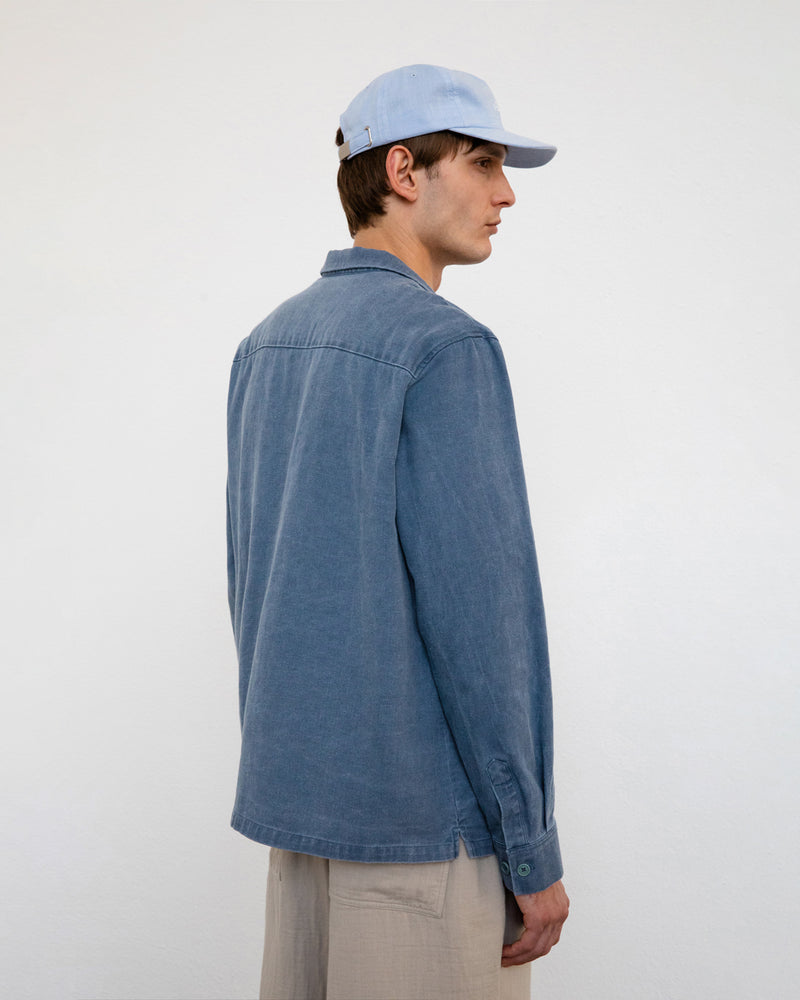 Chemise denim en coton biologique | bleu "leisure shirt - washed denim"