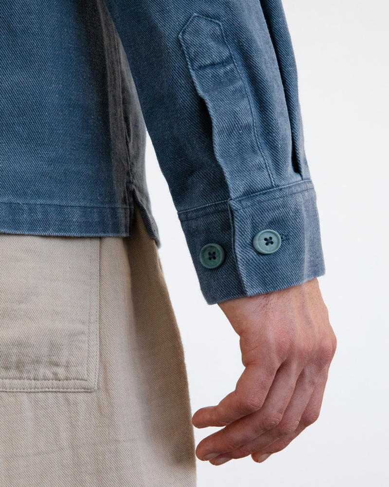 Chemise denim en coton biologique | bleu "leisure shirt - washed denim"