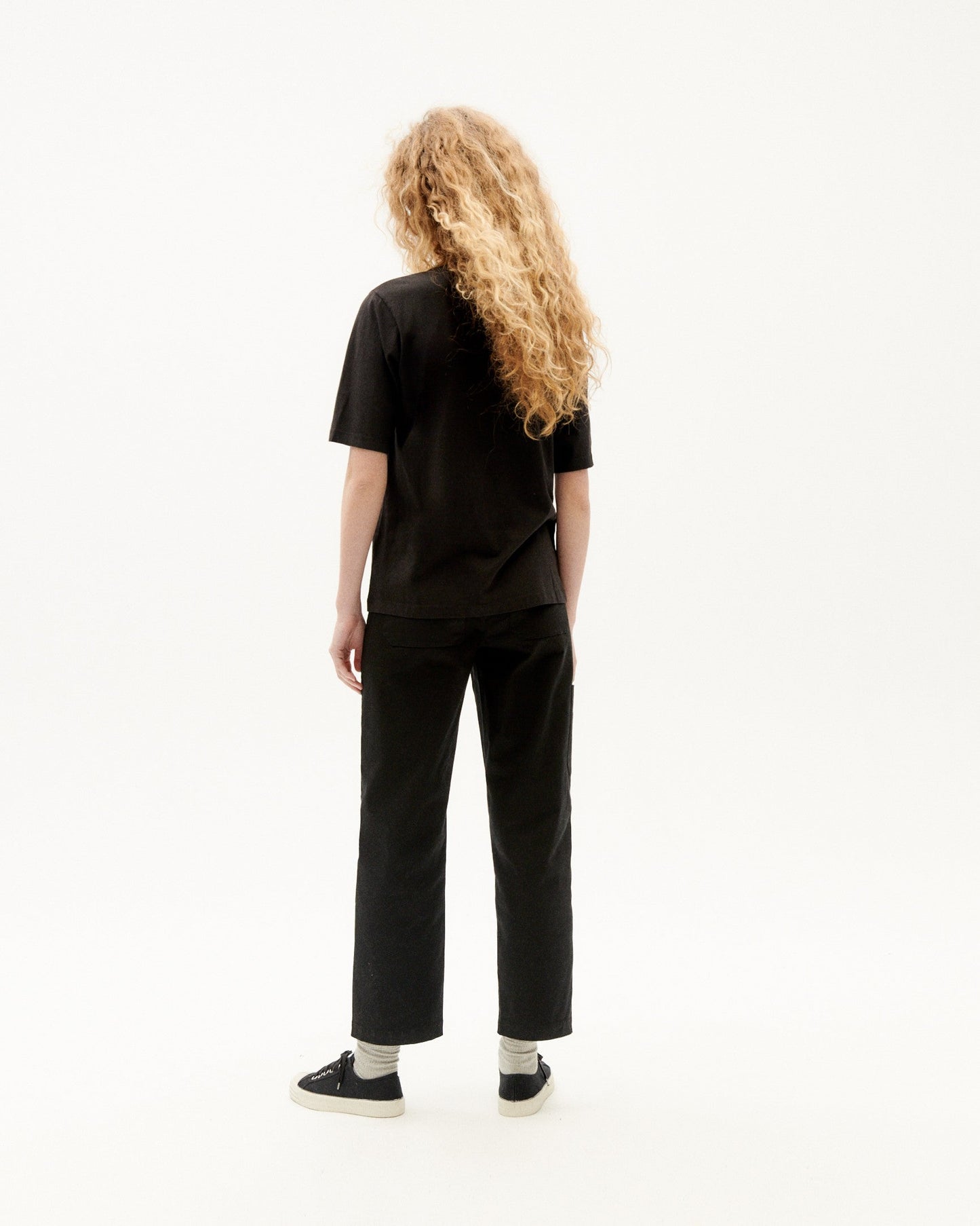 T-shirt manches courtes en coton bio | noir "Mock"