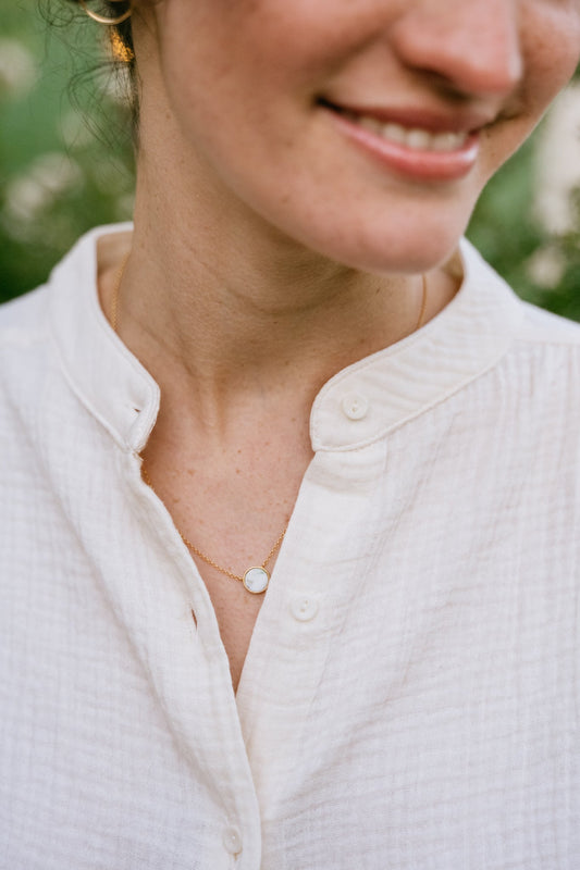 Collier en argent plaqué or | Pierre en opale doré "necklace sterling silver gold"