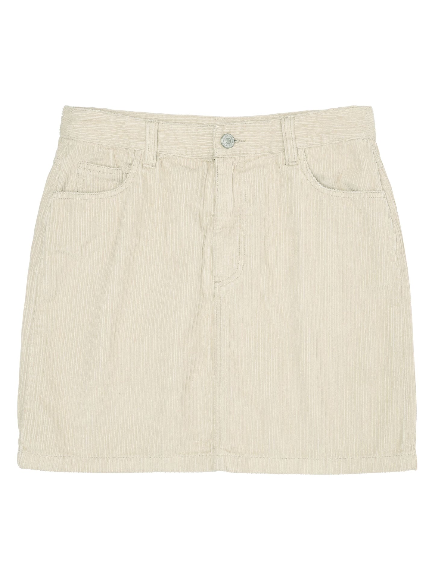Jupe courte en velours de coton bio | beige "irregular corduroy skirt light feather gray"