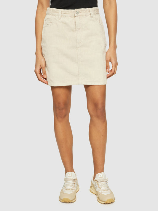 Jupe courte en velours de coton bio | beige "irregular corduroy skirt light feather gray"