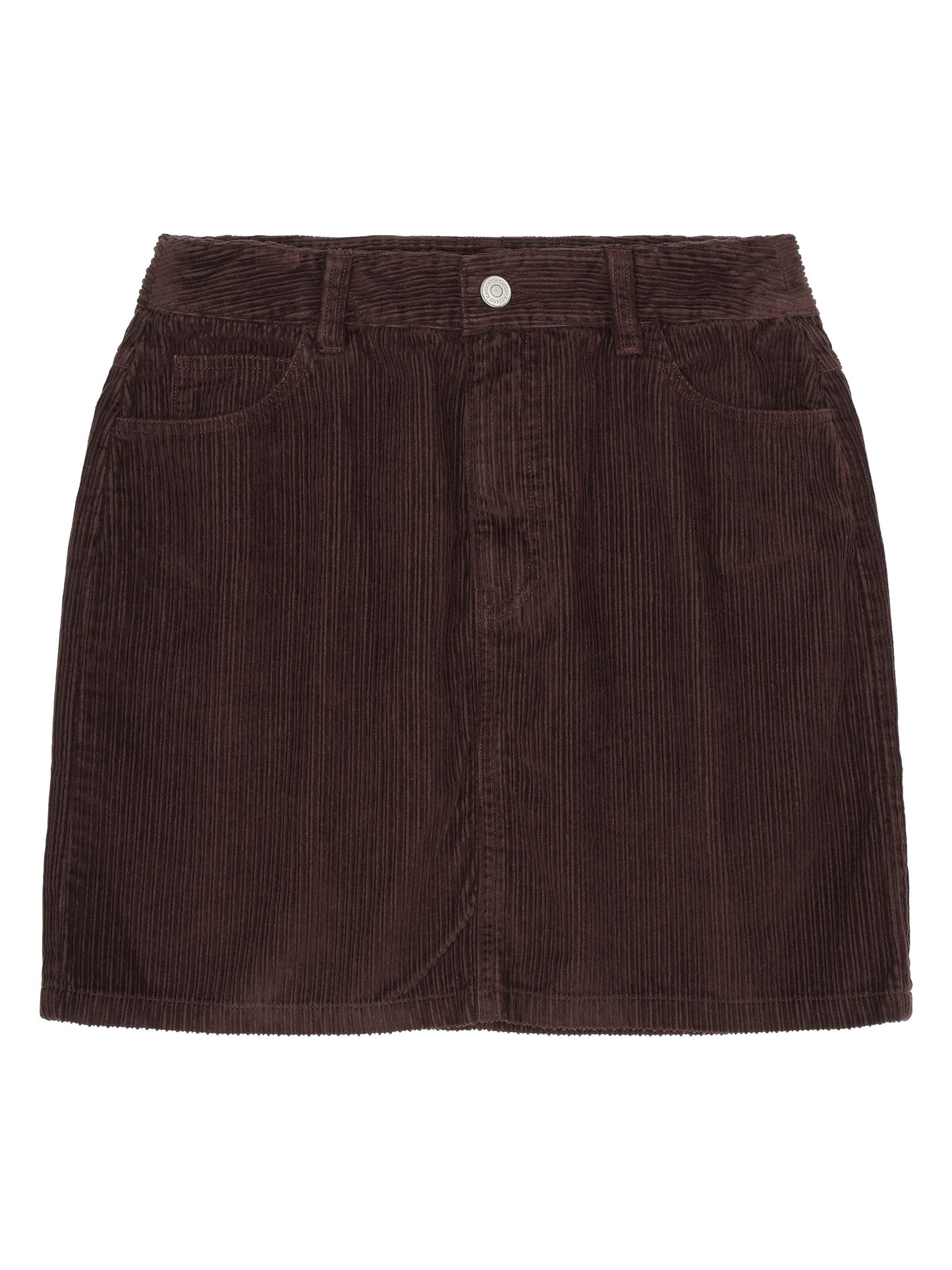 Jupe courte en velours de coton bio | marron "irregular corduroy skirt chocolate plum"