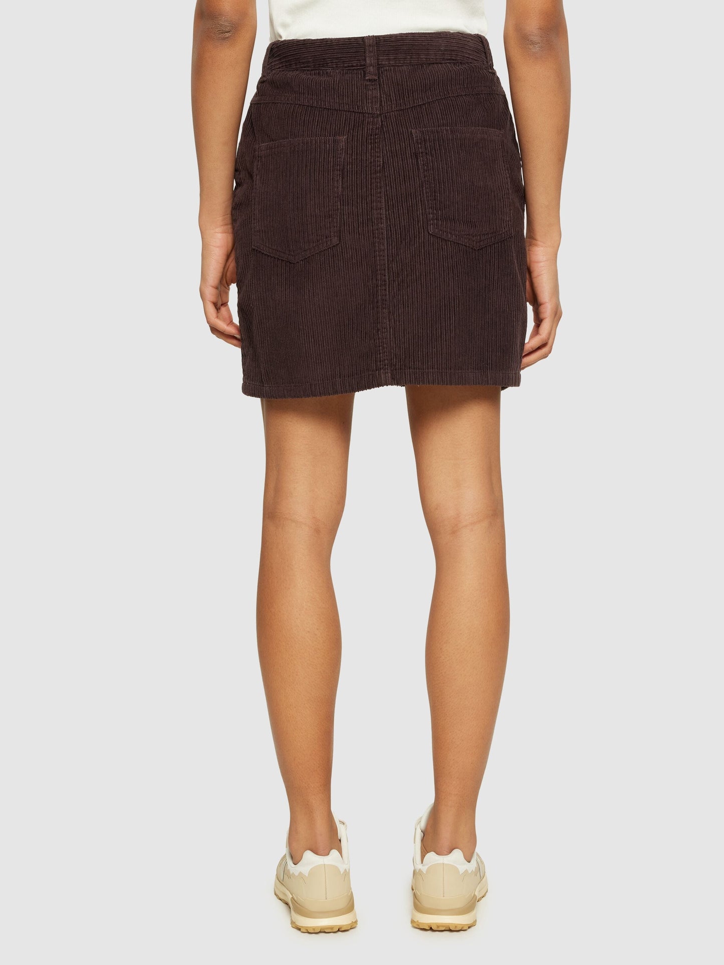 Jupe courte en velours de coton bio | marron "irregular corduroy skirt chocolate plum"