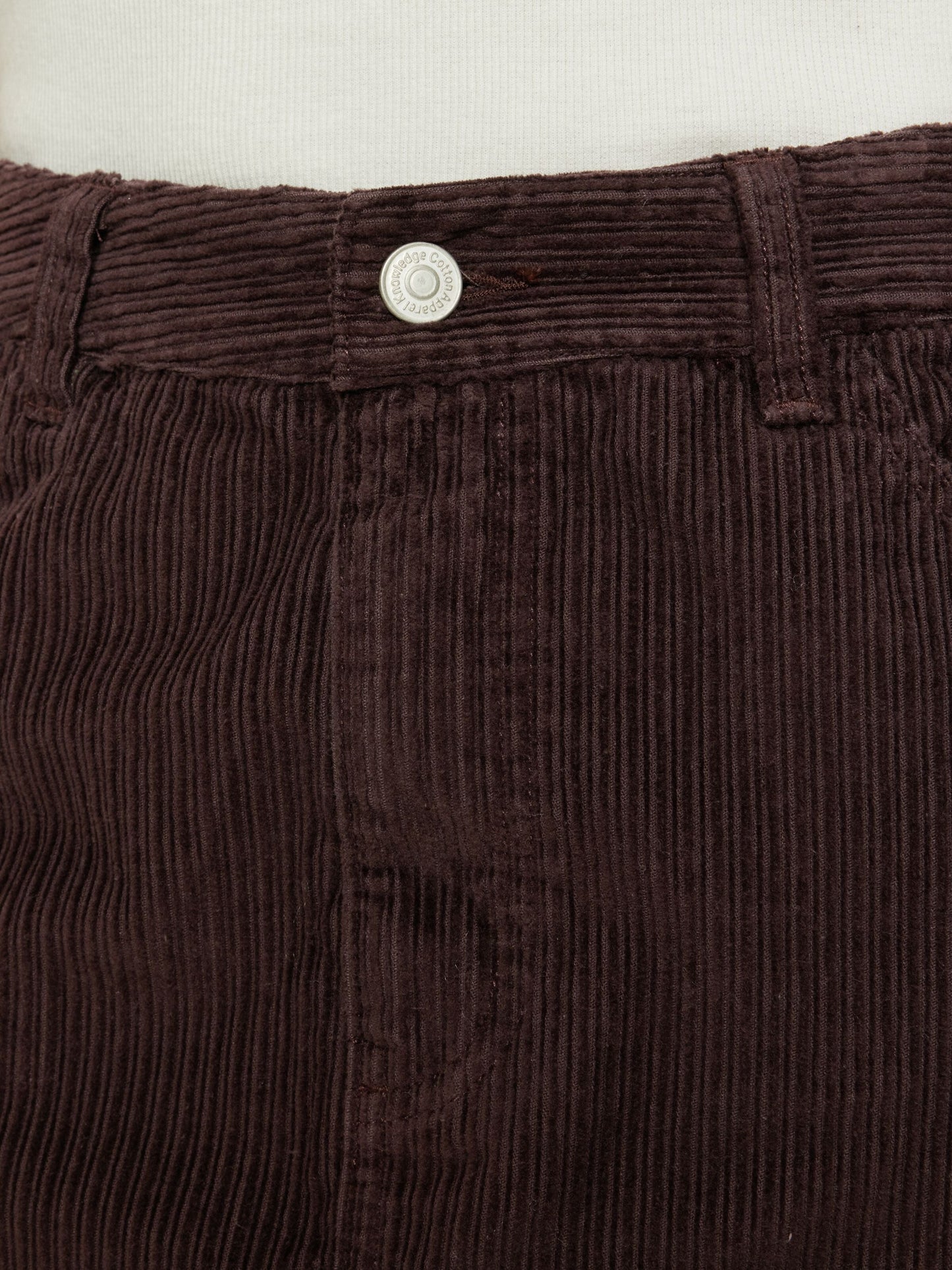 Jupe courte en velours de coton bio | marron "irregular corduroy skirt chocolate plum"