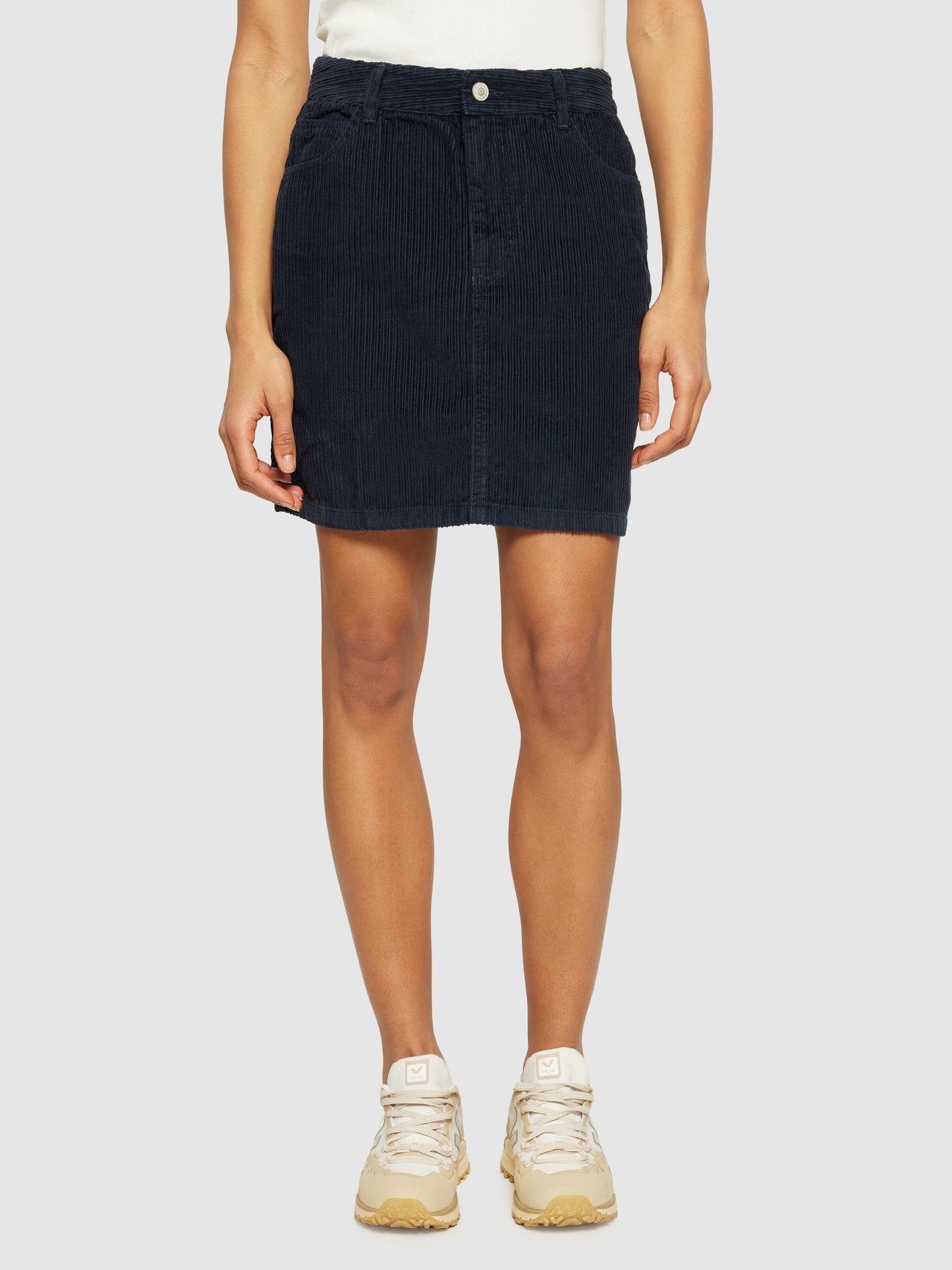 Jupe courte en velours de coton bio | marine "irregular corduroy skirt 1412 night sky"