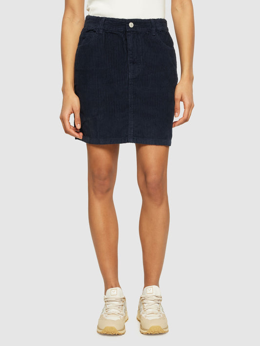 Jupe courte en velours de coton bio | marine "irregular corduroy skirt 1412 night sky"