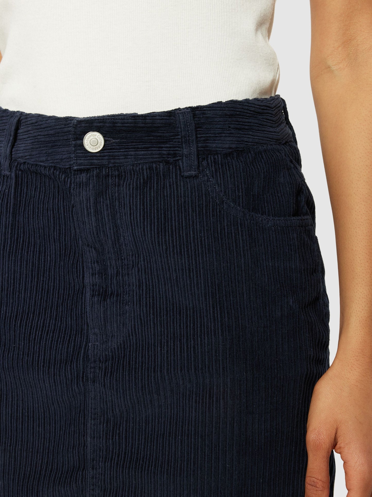 Jupe courte en velours de coton bio | marine "irregular corduroy skirt 1412 night sky"