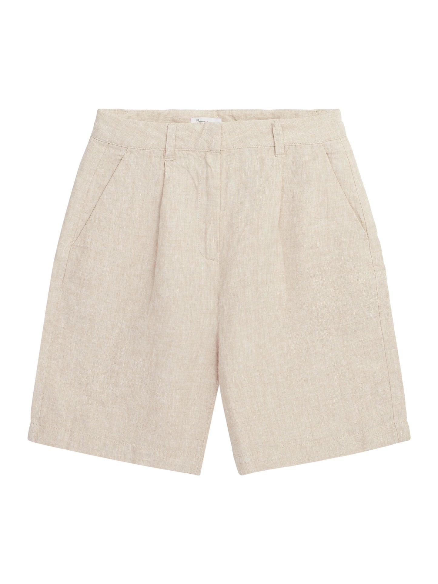Short en lin bio | Beige 'posey wide high-rise linen shorts light feather gray'