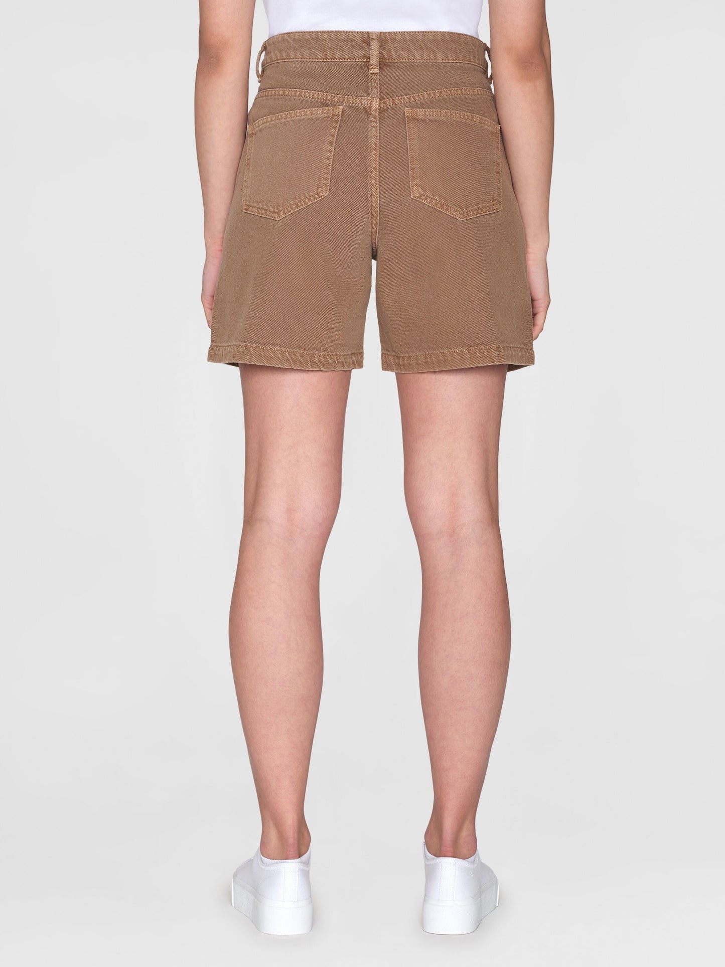Short en coton bio | Marron "gale straight mid-rise tiramisu"