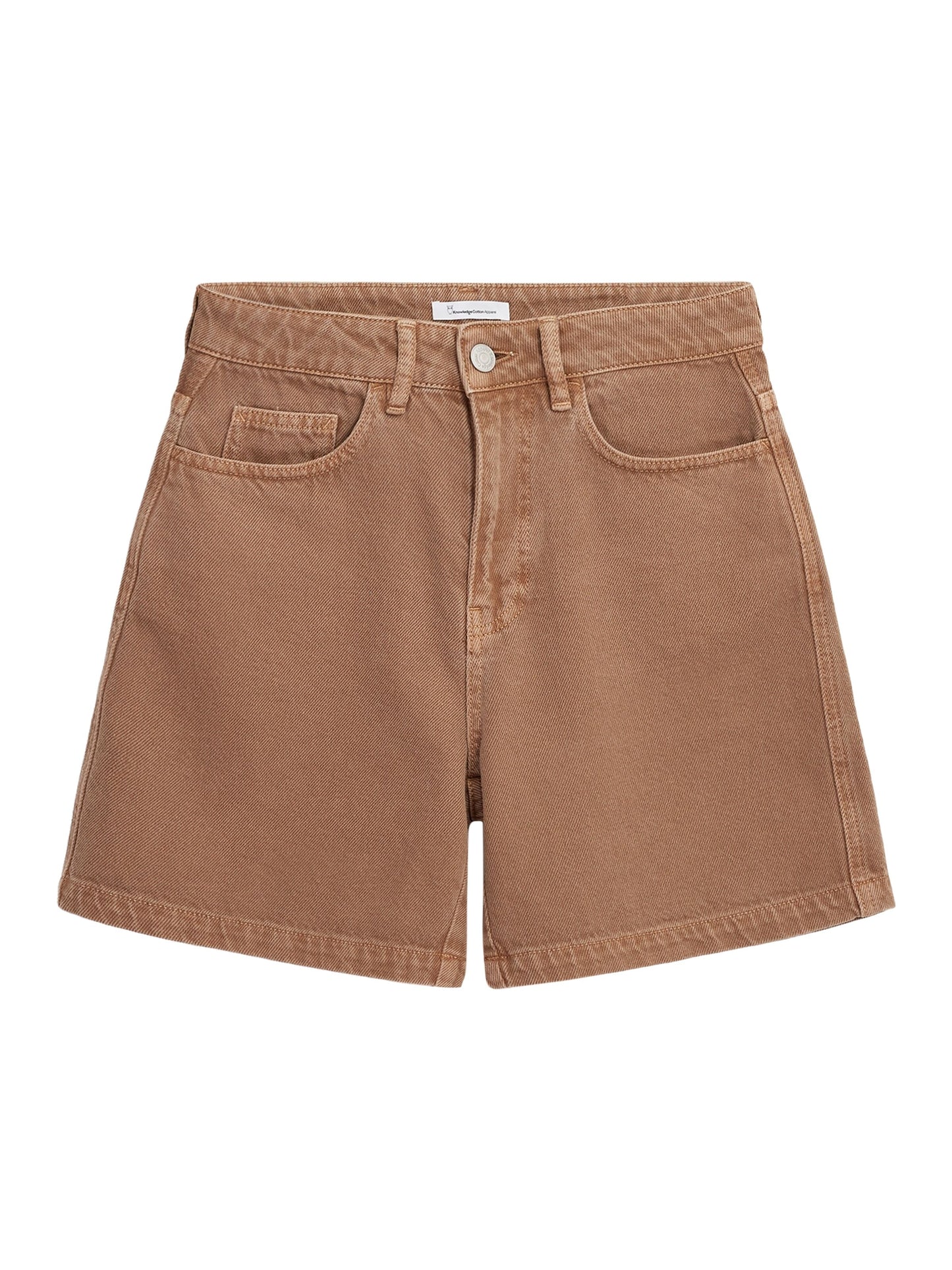 Short en coton bio | Marron "gale straight mid-rise tiramisu"