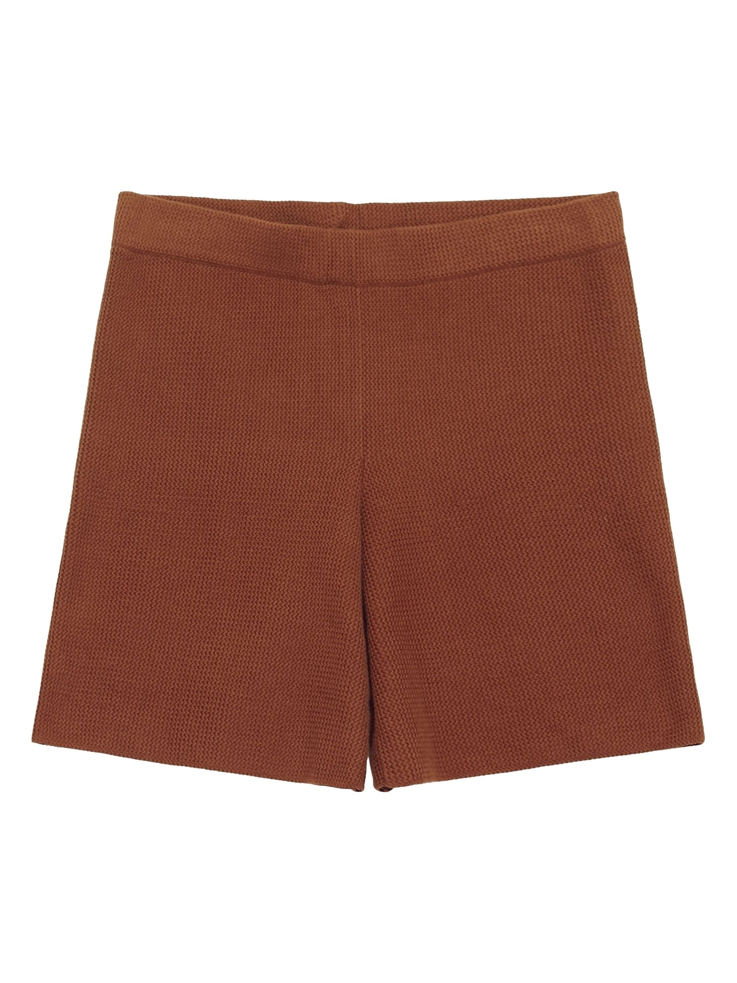 Short en coton bio | Marron "gale mid-rise cotton racking stich shorts tiramisu"