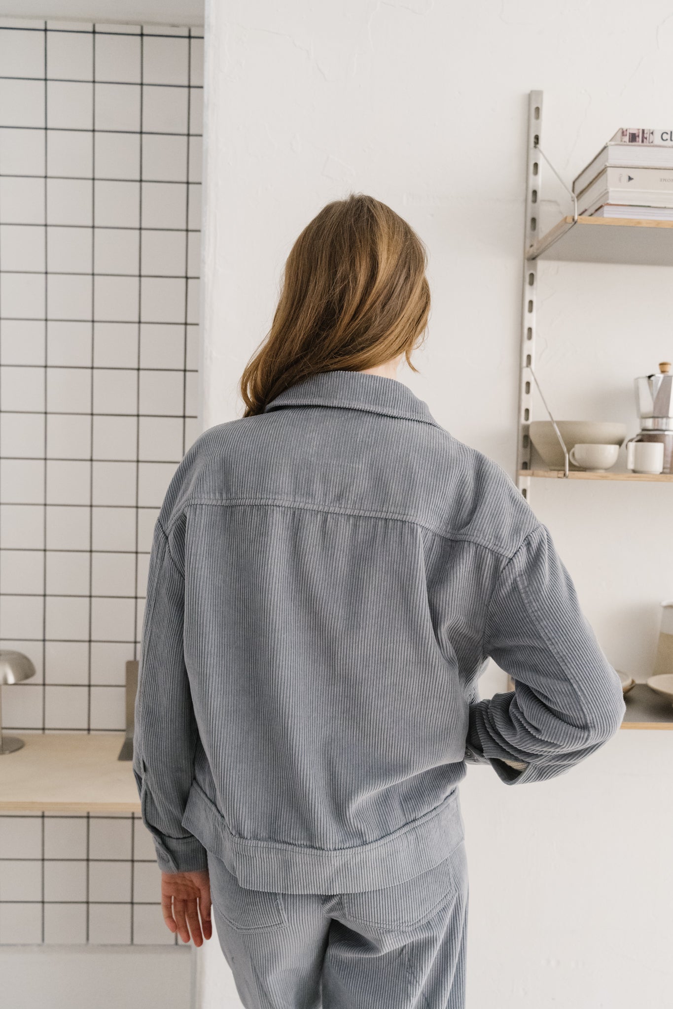 Veste en coton biologique | gris "river corduroy frans jacket"