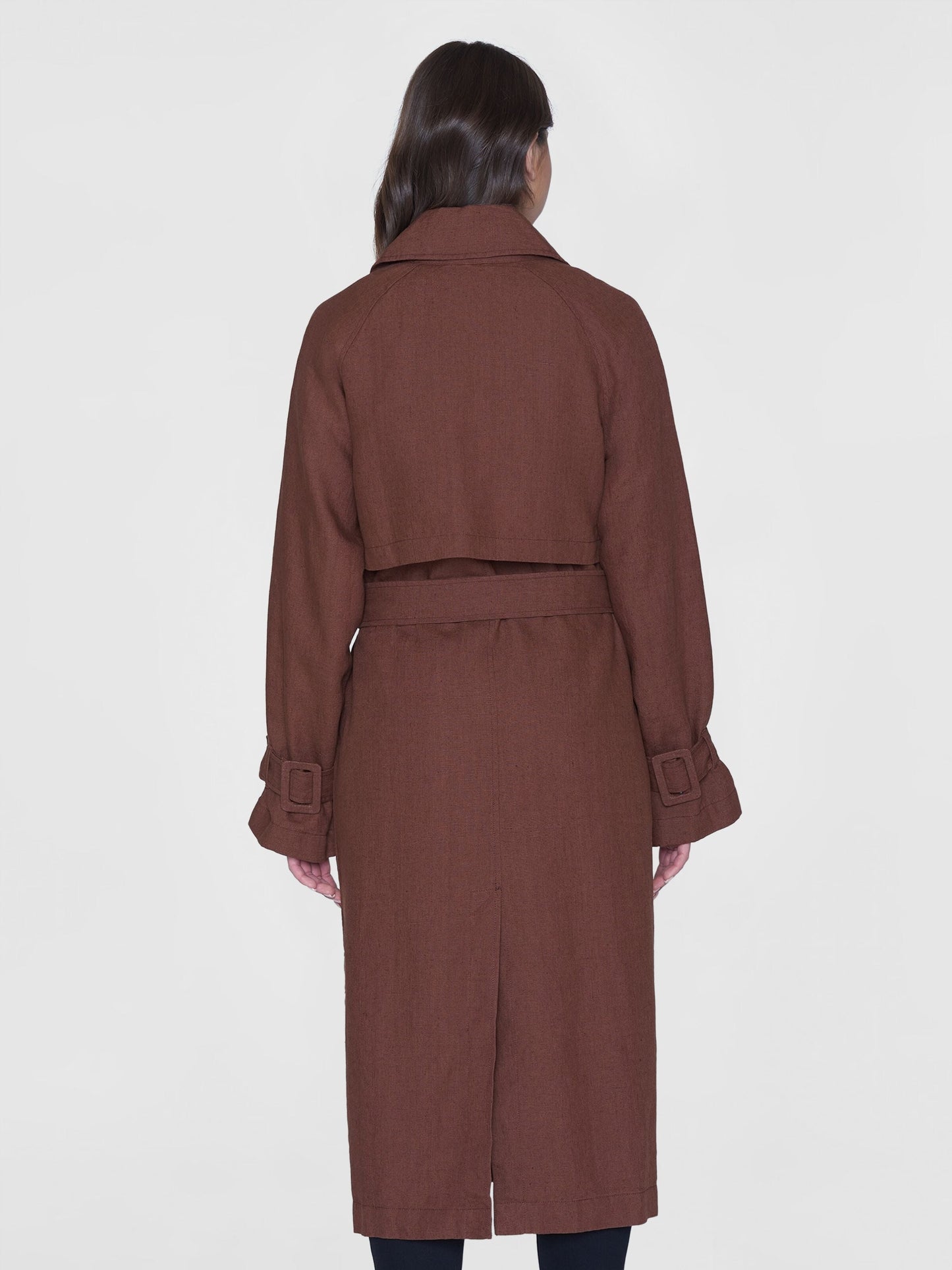 Trench-coat en lin bio | Marron "linen trenchcoat tiramisu"
