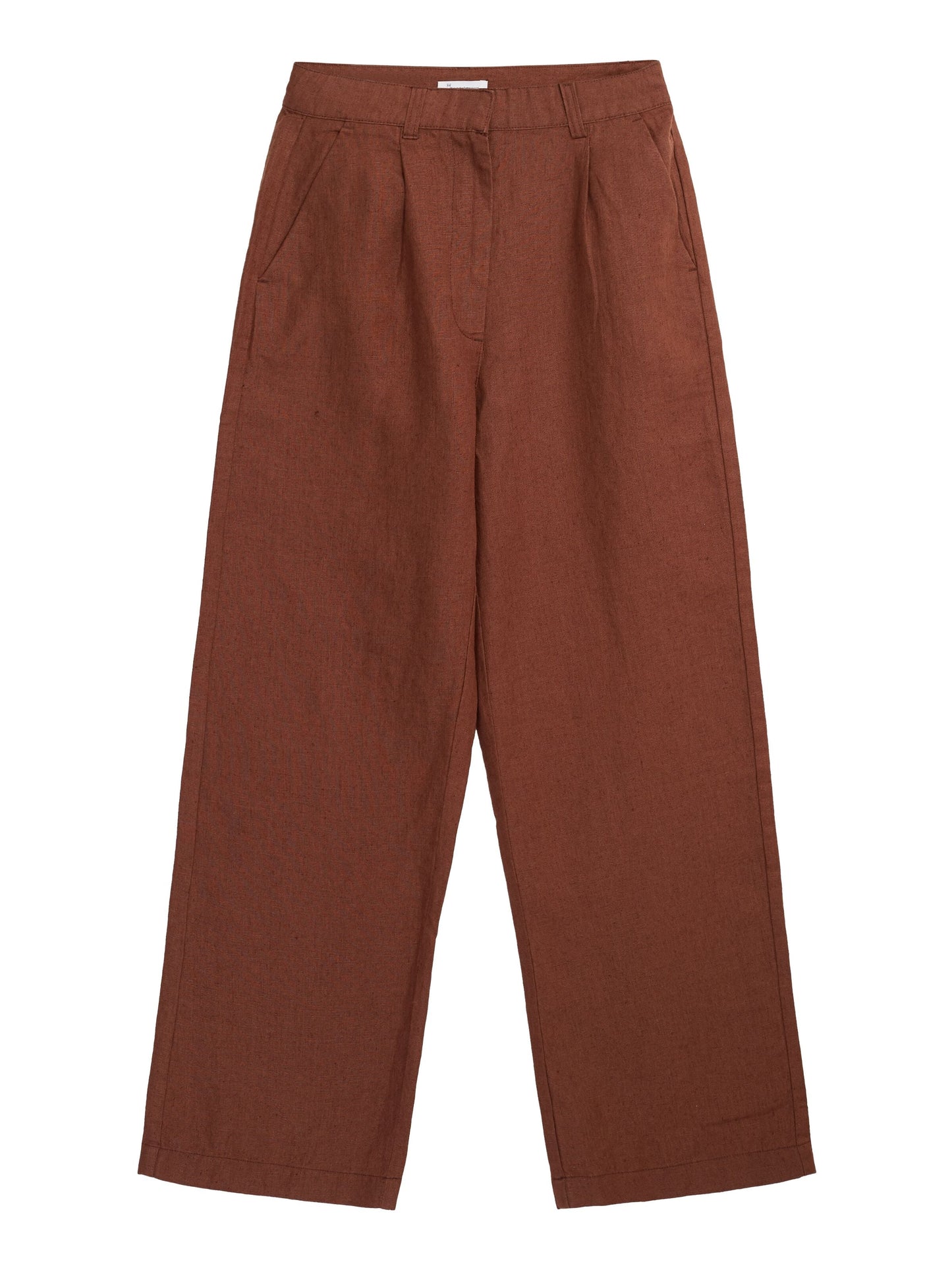 Pantalon ample en lin bio | Marron "posey wide mid-rise tiramisu"