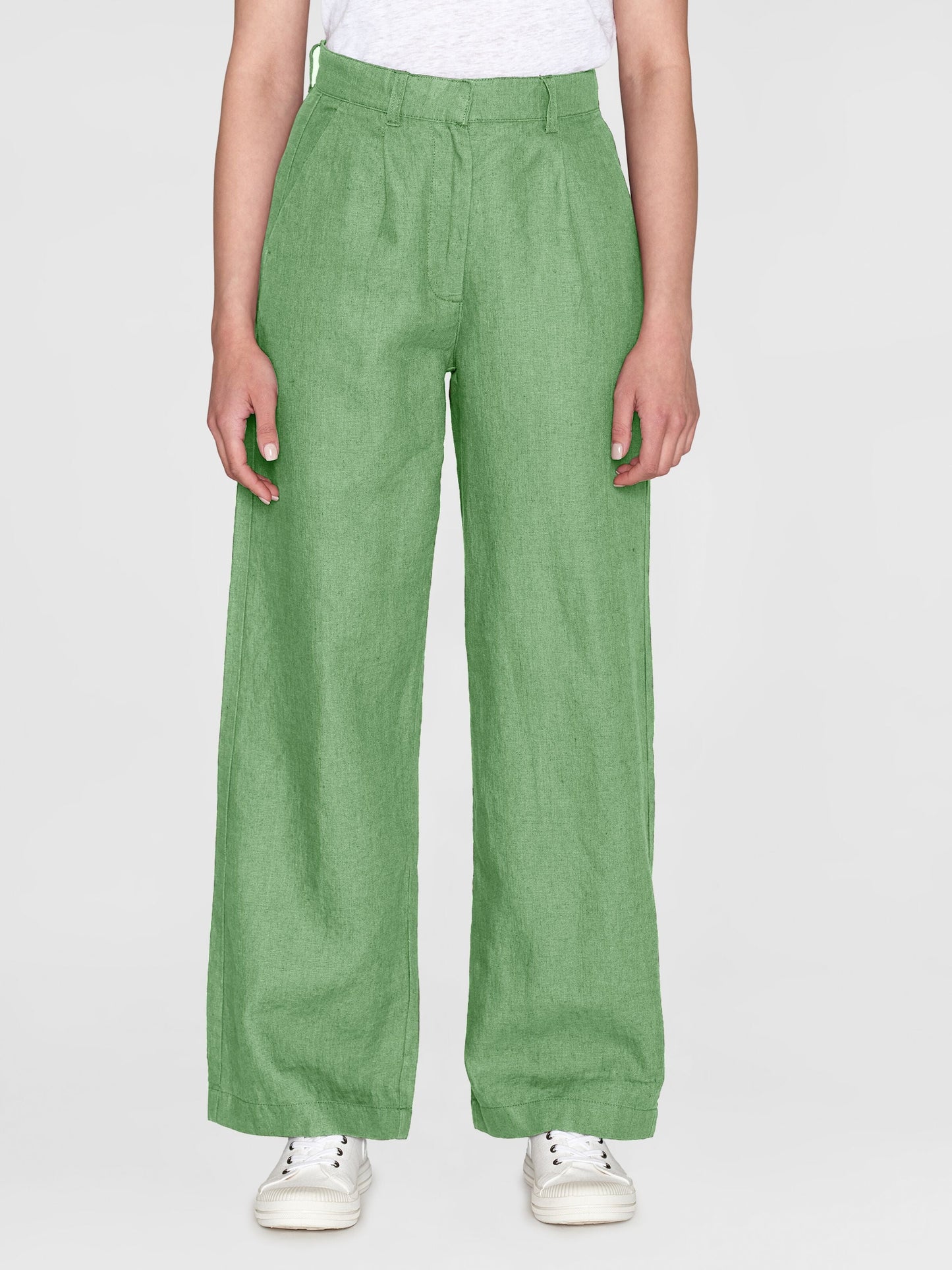 Pantalon ample en lin bio | Vert "posey wide mid-rise shale green"