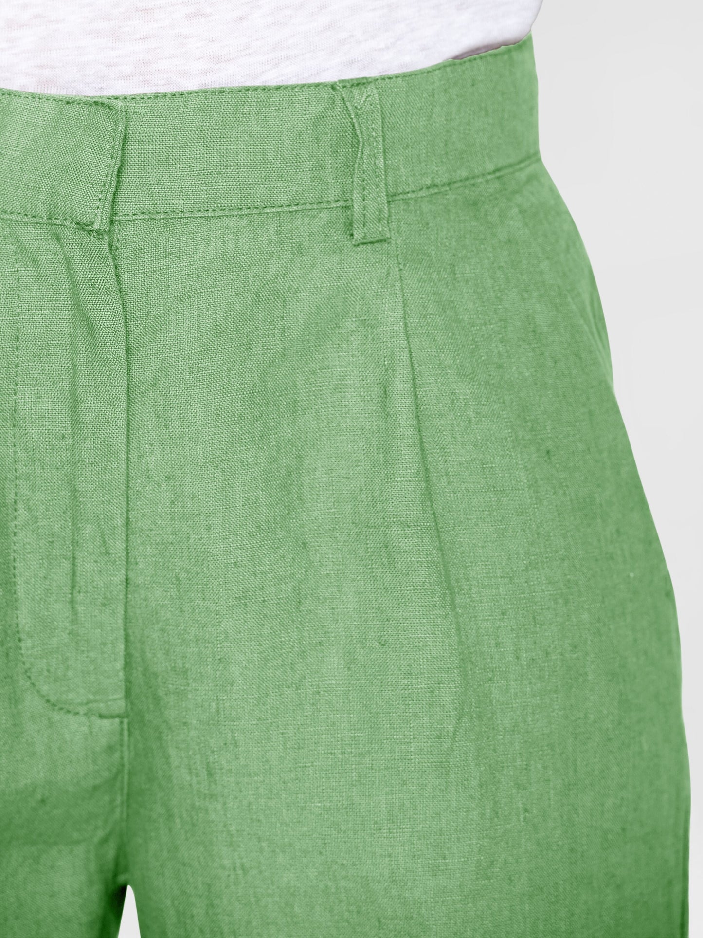 Pantalon ample en lin bio | Vert "posey wide mid-rise shale green"