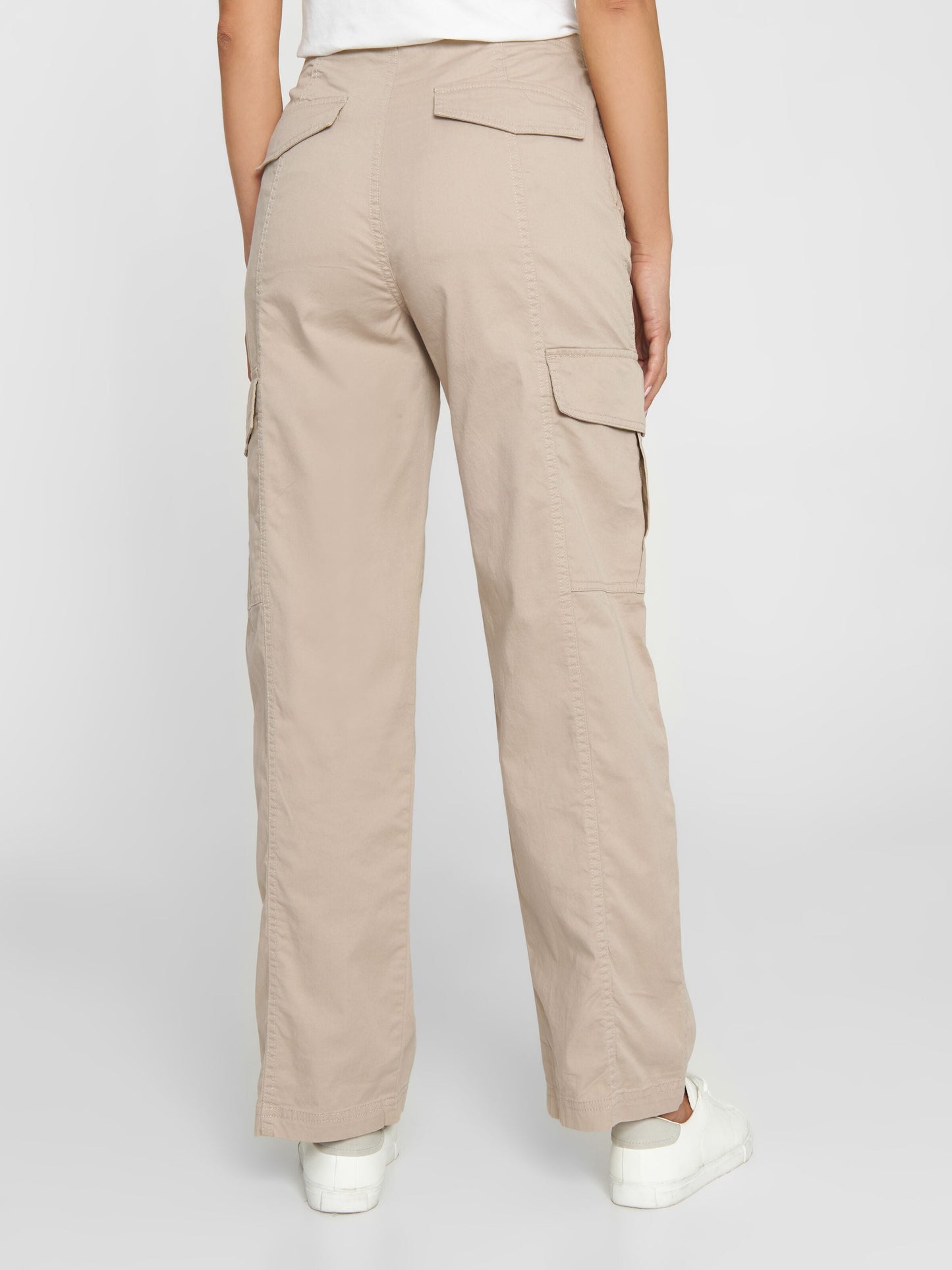 Pantalon cargo beige en coton bio - twill pants light feather gray
