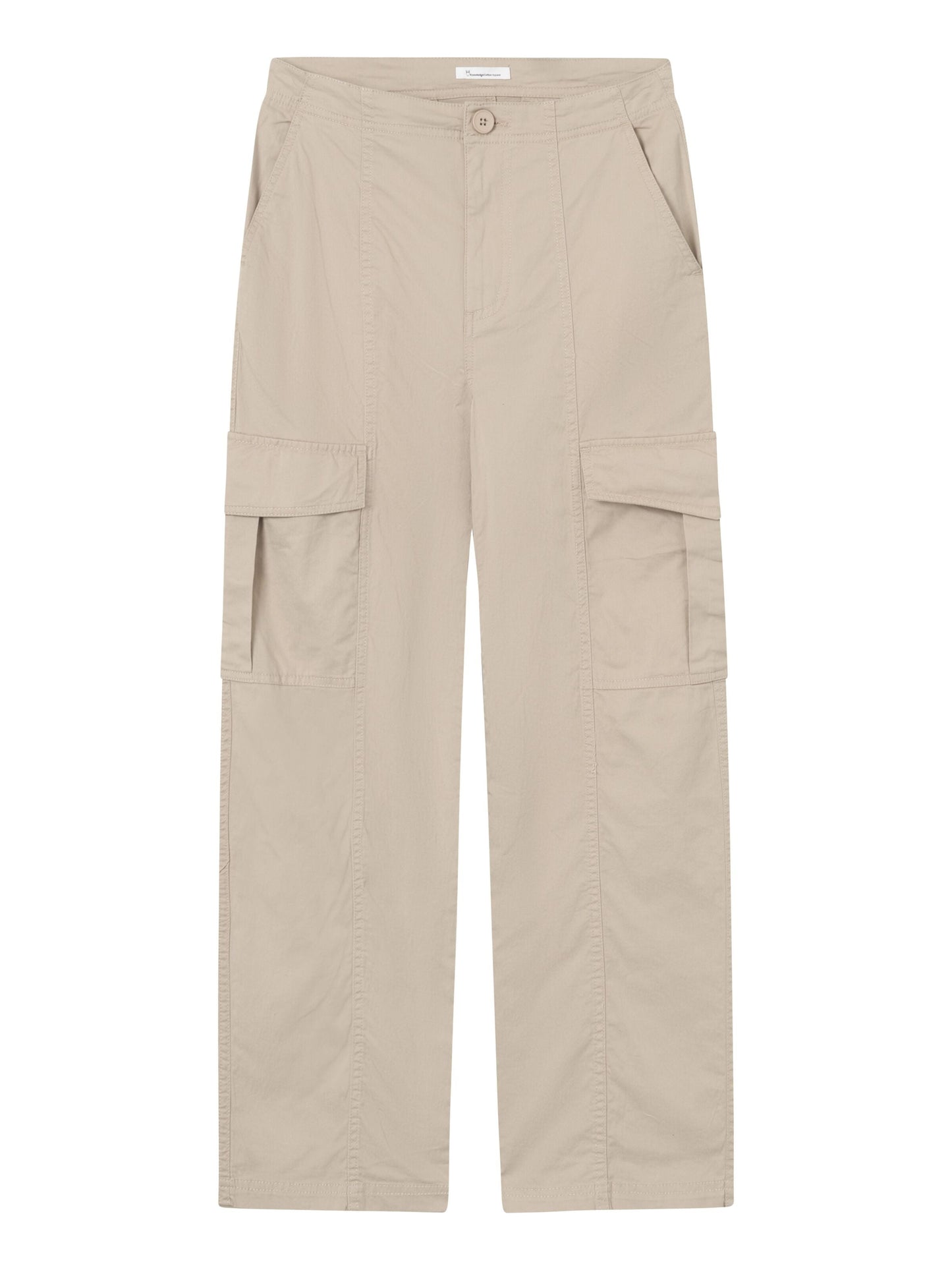 Pantalon cargo beige en coton bio - twill pants light feather gray