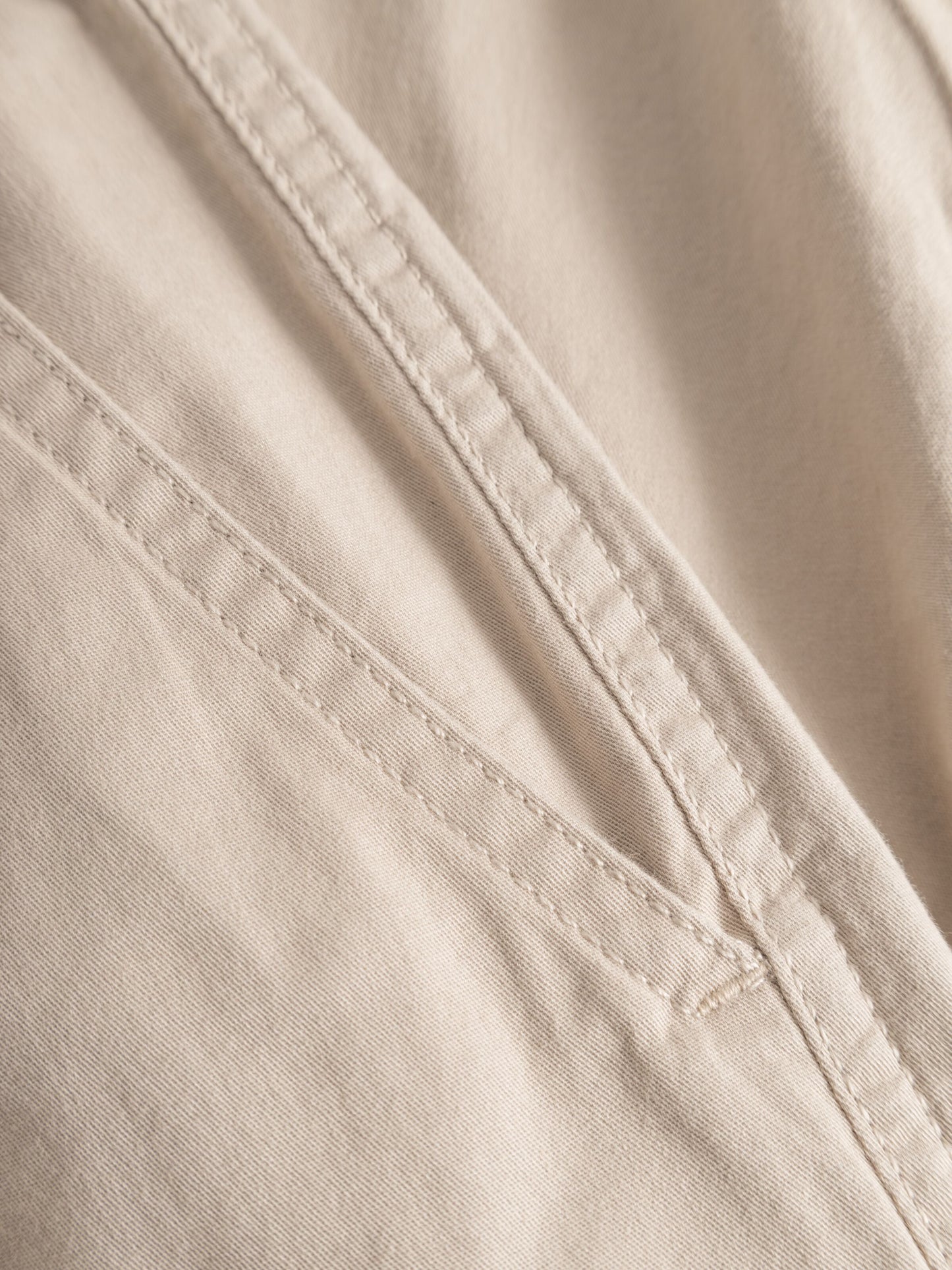Pantalon cargo beige en coton bio - twill pants light feather gray