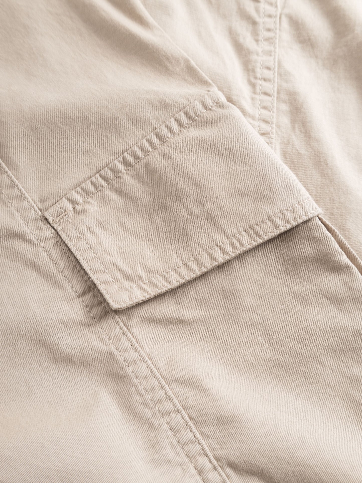 Pantalon cargo beige en coton bio - twill pants light feather gray