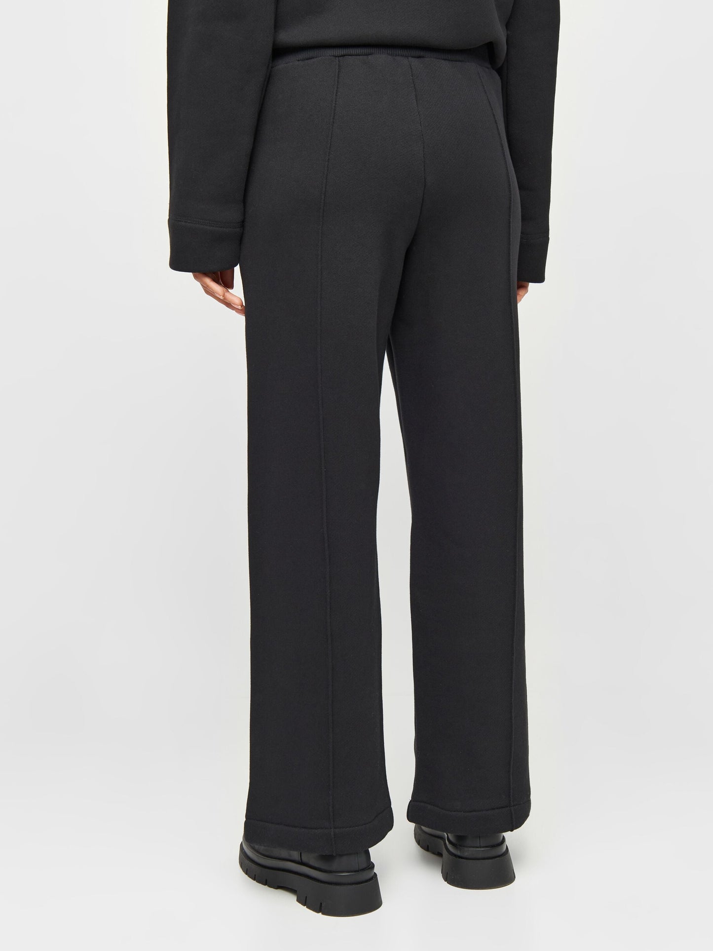 Pantalon jogging en coton bio | noir "posey wide elastic pants black jet"