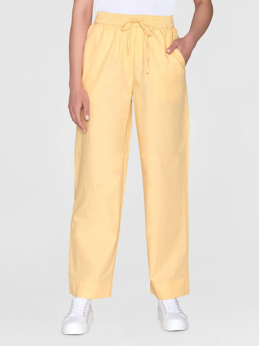 Pantalon ample en coton bio | Jaune "chloe barrel high-rise poplin impala"