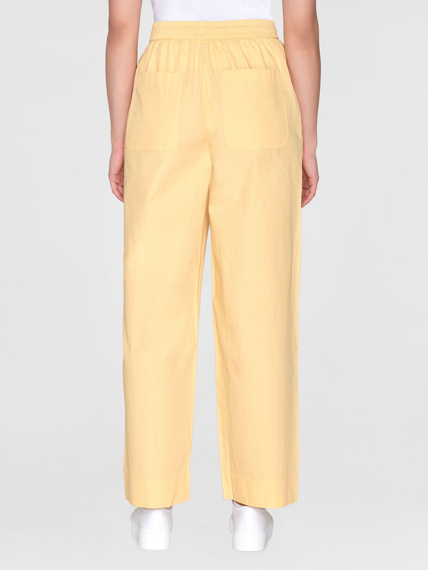 Pantalon ample en coton bio | Jaune "chloe barrel high-rise poplin impala"
