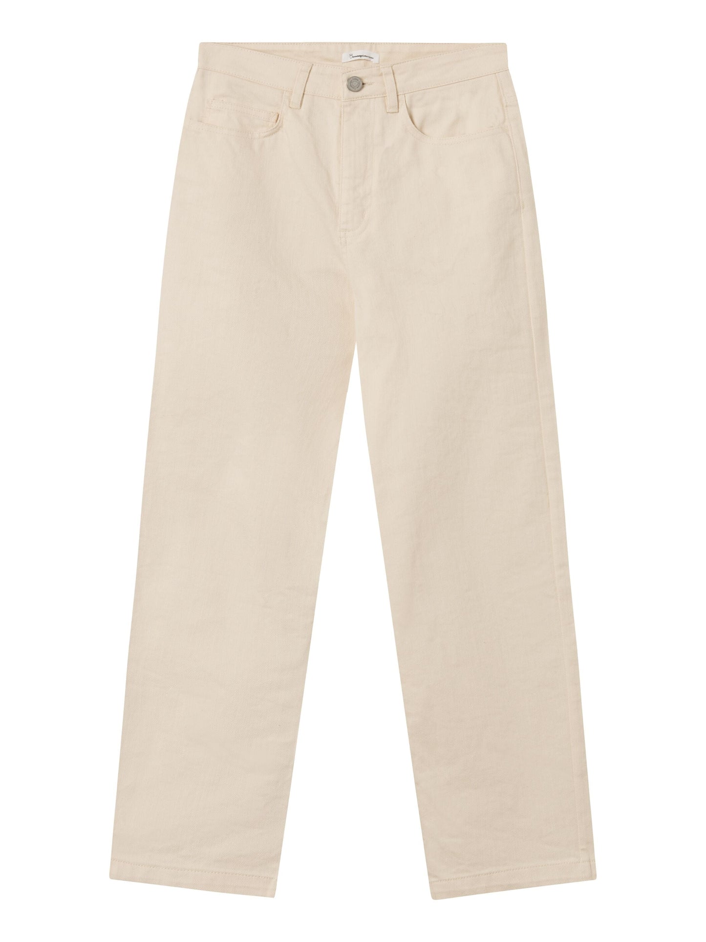 Pantalon en sergé de coton bio | Beige "chloe barrel twill 5-pocket pants buttercream"